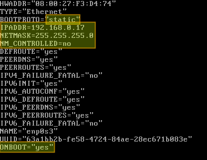 manually configure ip address centos 7