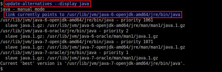 java update alternatives