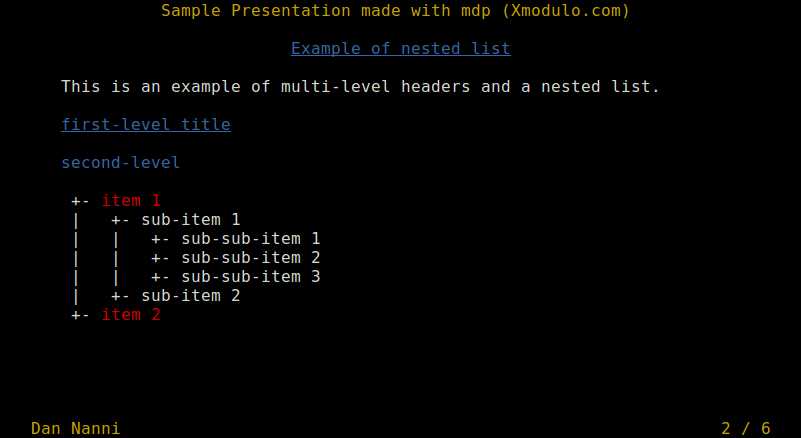 linux command line presentation tool